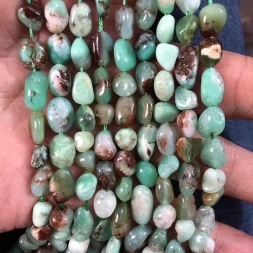 Wholesale 1String 15.5" Natural Chrysoprase Beads,Polished Nugget Gem stone Loose Beads 6-8mm size