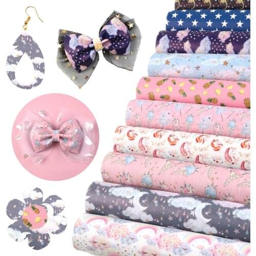 David accessories 20*33cm dot star faux artificial Synthetic leather fabric hair bow diy decoration crafts 1piece,1Yc5119