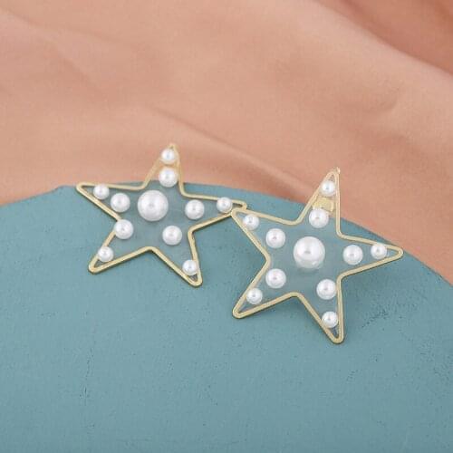 Korean Fashion Pearl Silver 925 Earring Sweet Witty Stars Republic Korea Long Style Hanging Earrings Temperament Women Jewelry
