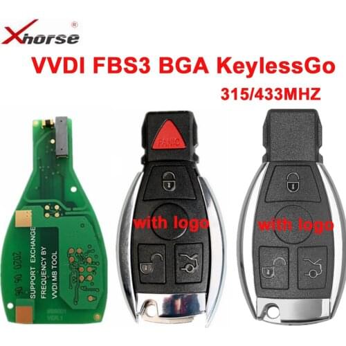 Xhorse VVDI FBS3 BGA KeylessGo Smart Key 315/433MHZ With Push Botton Keyless Entry Remote Key for W204 W207 W212 W164 W166 W221