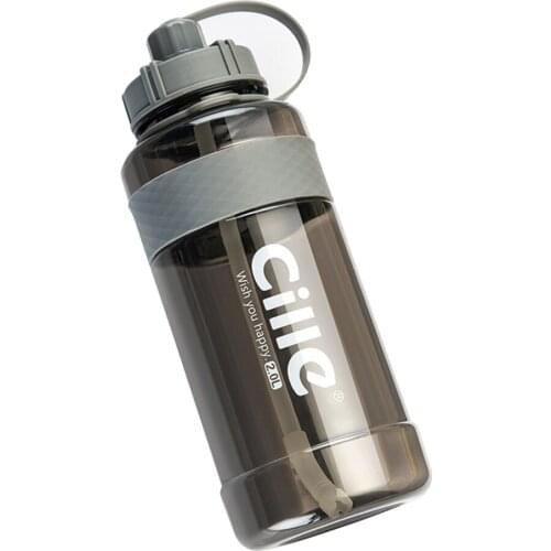 Straw Cup Gym Space Cups Sports Bottle Outdoor Gray 2000ML Easy To Clean Large Capacity Portable Climbing Bicycle Water Bottles