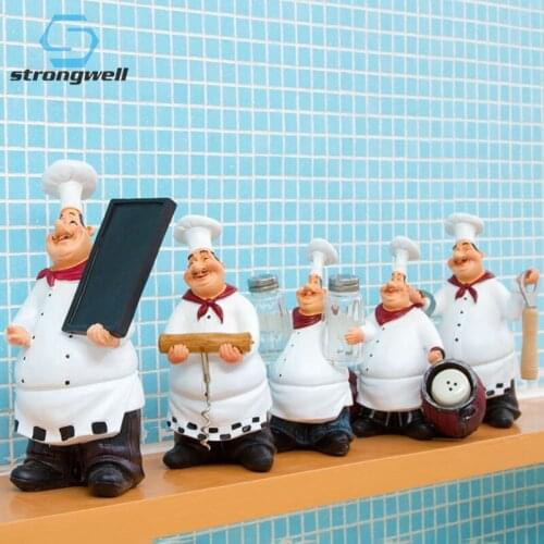 Strongwell Modern Chef Miniature Model Resin Figurines Restaurant Kitchen Home Decoration Accessories Creative Handicrafts