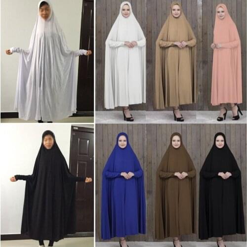 Traditional Islamic Ramadan Prayer Burquas Niqab Jilbab Arab Muslim Women Hooded Dress Abaya EID Gown Kaftan Turkish Robe Jilbab