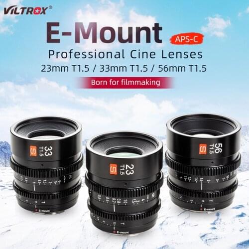 Viltrox 23mm 33mm 56mm T1.5 Cine Lens Professional Large Aperture for Sony E Mount Camera MF APS-C Camera Lens Filmmaking