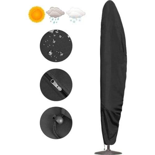 Waterproof Umbrella Cover with Pouch Outdoor Patio Parasol Umbrella Cover Rain Cover Accessories Draw String Neck 50x70x265cm