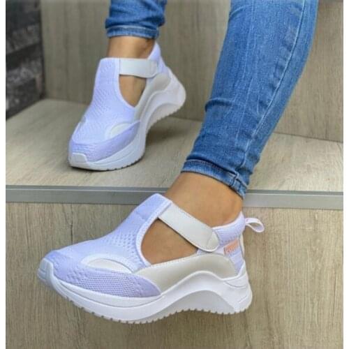 2021 New Autumn Women Platform Sneakers Ladies Brand Shoes Girls Thick Bottom Sneakers Genuine Mesh Sneakers Trainers Flat Shoes