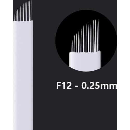 100pcs Microblading Tattoo Needles 12 pins for Microblading Embroidery Pen Pernement Makeup Eyebrow Tattoo Supplies