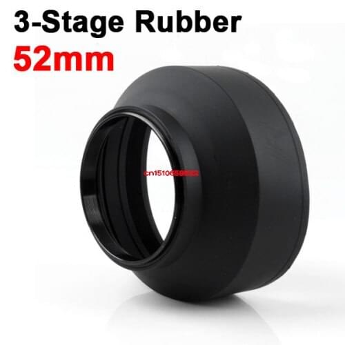 2pcs 52mm 52 Rubber 3in1 3-stage Collapsible Lens Hood for Canon Nikon dslr camera