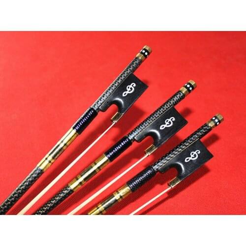 2pcs Pro new light carbon fiber 4/4 violin fiddle bow copper parts White hair