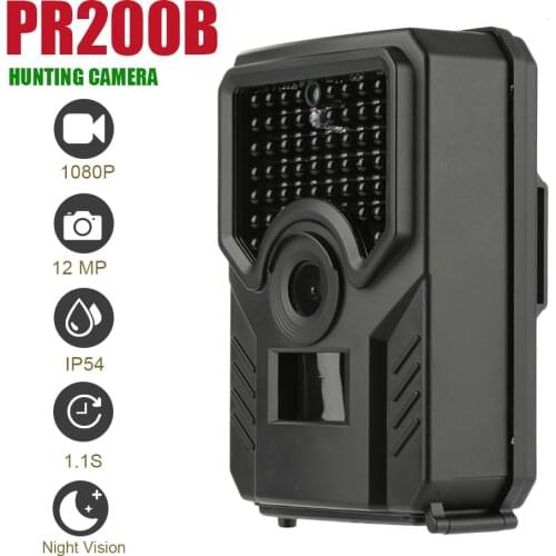 2021 PR200B Trail Camera 12mp 49 Pieces 940nm Ir Led Hunting Camera Ip56 Waterproof Wildlife Cam Night Vision Photo Trap Scouts