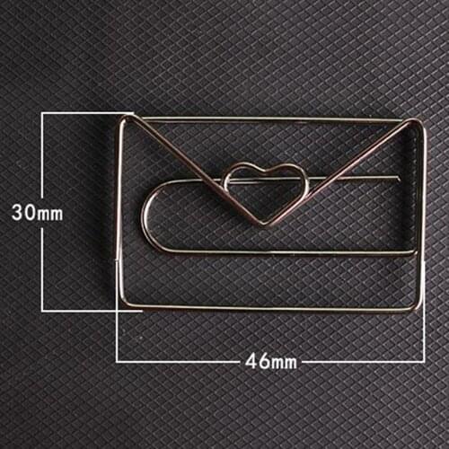 30mmx46mm Metal Silver Color Heart Shape Paper Clip Cute Bookmark Tag Clip