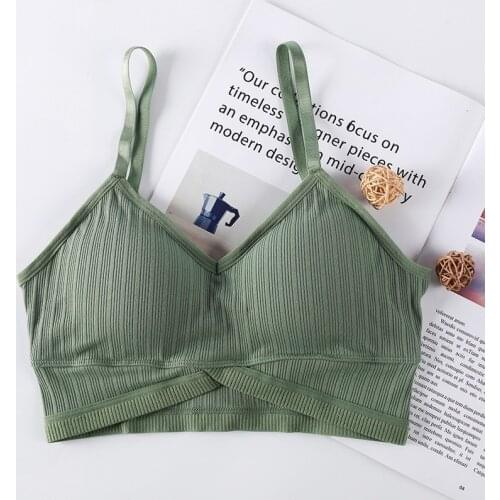 6Colors Female Active Bras Cotton Sexy Bras Women Tank Tops Padded Tube Tops Summer Knitted Bras
