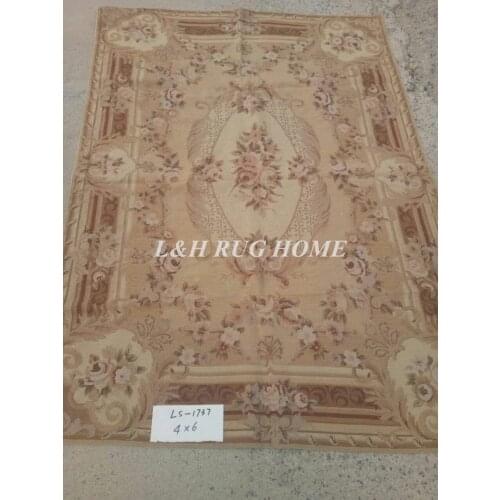Free shipping 10K 4'X6' needlepoint rugs,100% New Zealand wool rugs floral design