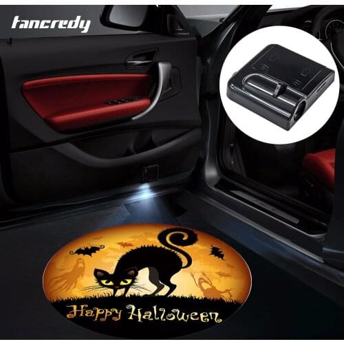 1PCS Wireless Car Logo LED Welcome Light For BMW AUDI VW Benz Ford Projector Light Halloween Decoration Car Styling Door Light