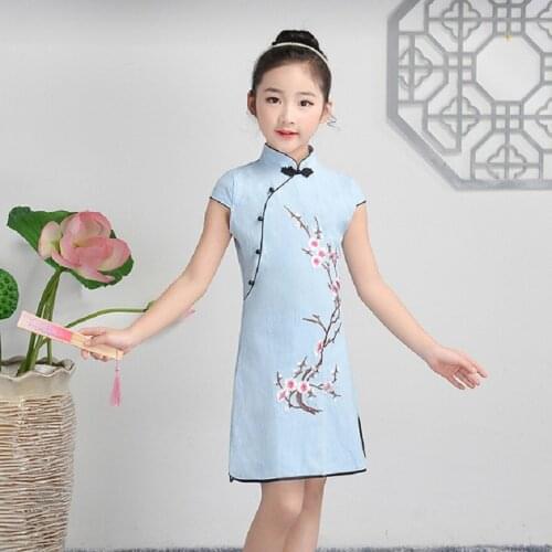 Childrens improved cheongsam skirt new childrens clothing in spring of 2021 Chinese style cheongsam