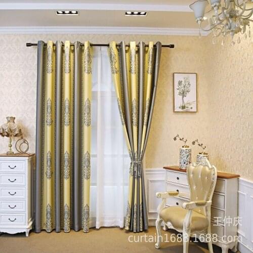 Double-sided Jacquard Thick European-style Flower Loop Stitching Curtains for Living Room Bedroom Dining Room Curtains Custom
