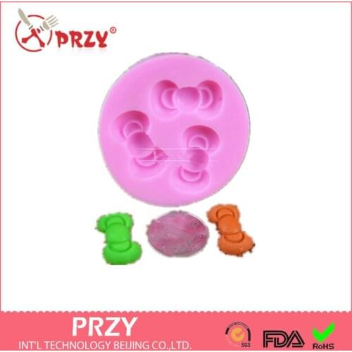 Hot sale 3 Cute Bow /Butterfly chocolate silicone mold fondant Cake decoration mold soap mold wholesale