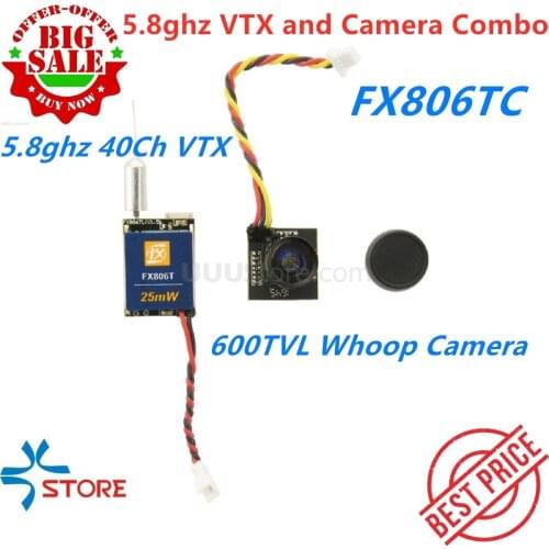 FXT FX806TC 5.8ghz 40Ch Detached VTX and 600TVL Whoop Camera Combo for FPV Racing