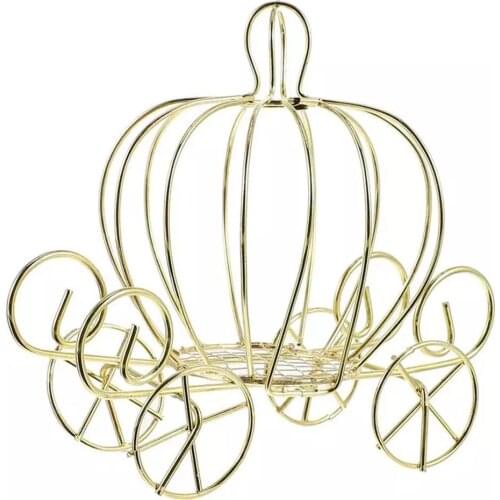 Creative Pumpkin Carriage Decor Golden Candy Box Pumpkin Cart Metal Candy Box Christmas Party Decor Supplies