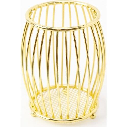 Multifunctional Pencil Storage Holder Metal Pencil Holder Cup Pen Pot Drum Shape Makeup Brush Holders For Office Home 65*100MM