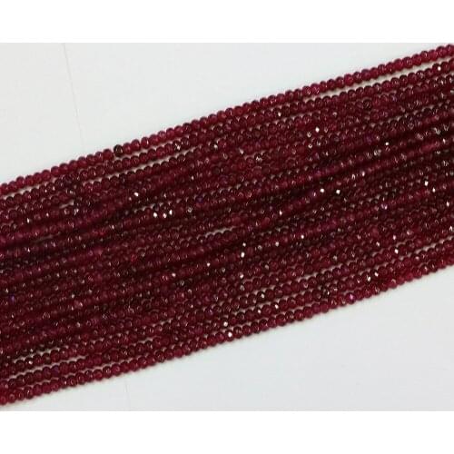 Fashion red natural stone chalcedony jades faceted abacus 2x4mm loose beads jewelry finding spacer accessories 15inch B573