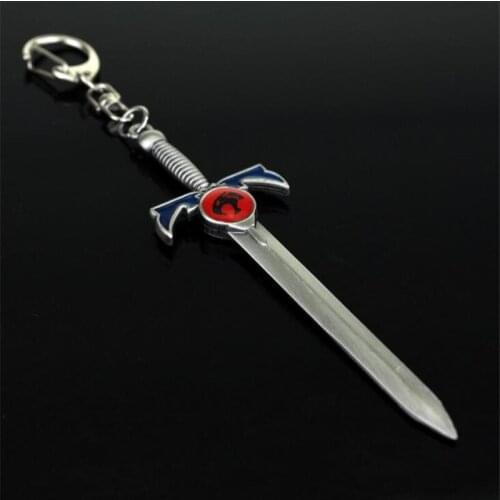 Cartoon Jewelry Thundercats Sword Pendants Key Chains for Man Boys Punk Key Rings for Bags Key Holder