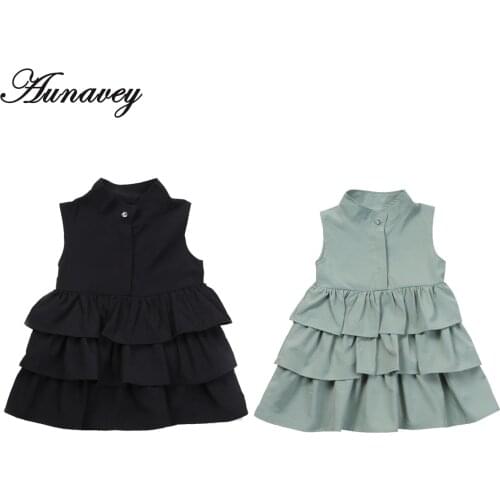 NEW 2020 Summer Baby Girls Dresses Cute Ball Gown Kid Girl Party Dress Sleeveless O Neck Cake Ruffled Tutu Bubble Dress 2-6T