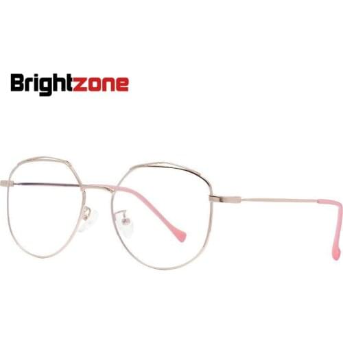 Brightzone New Men Women Computer Metal Multilateral Eye Anti Blue Light Blocking Glasses Gaming Protection Myopia Spectacles