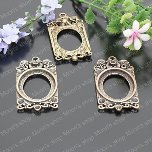 Wholesale 52*27mm Antique Bronze Alloy Pendants Base Cameo Settings Findings Accessories 10 pieces (JM1667)
