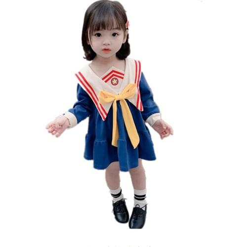 Princess Dress For Girls Patchwork Dress Girls Full Sleeves Party Dress Kids Preppy Style Costume Baby Girl Dress Party Dress