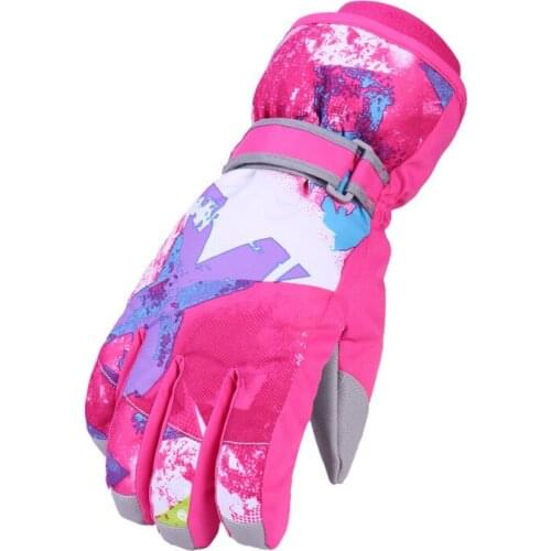 Thicken cold-proof childrens warm gloves winter plus velvet male students female skating kids cycling ski gloves
