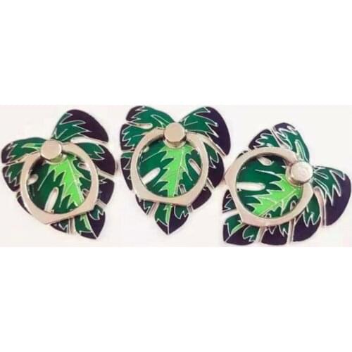 Leaves Tree Leaf Mobile Phone Stand Holder Metal Finger Ring Smartphone Phone Holder Stand For iPhone 1112 Xiaomi All Phone