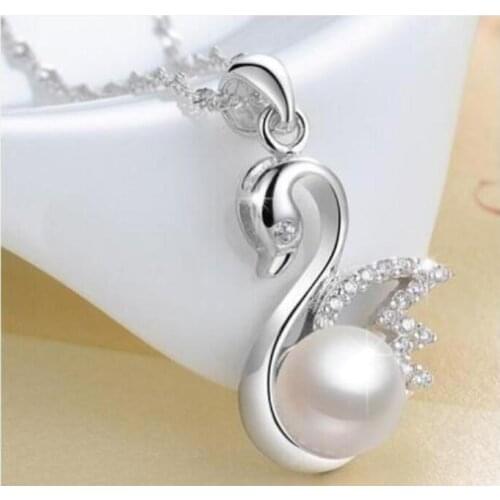 18" 11-12mm natural south sea white pearl necklace pendant