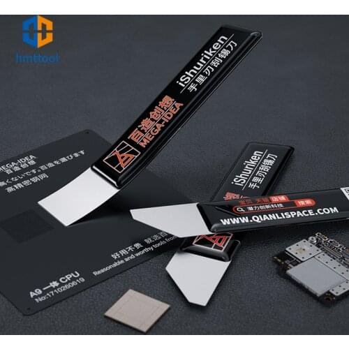 QIANLI Stainless Steel Solder Paste Scraping Knife Tin Scraper Planting Repair Tool For BGA Stencil Reballing Kit