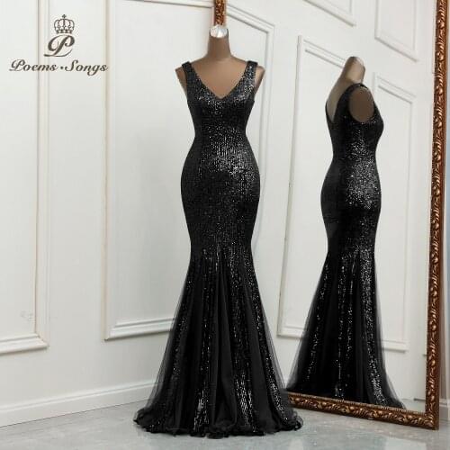 Sexy elegant V neck evening dress vestidos de fiesta party dress Bridesmaid dress Bridal dress robe de soiree de mariage
