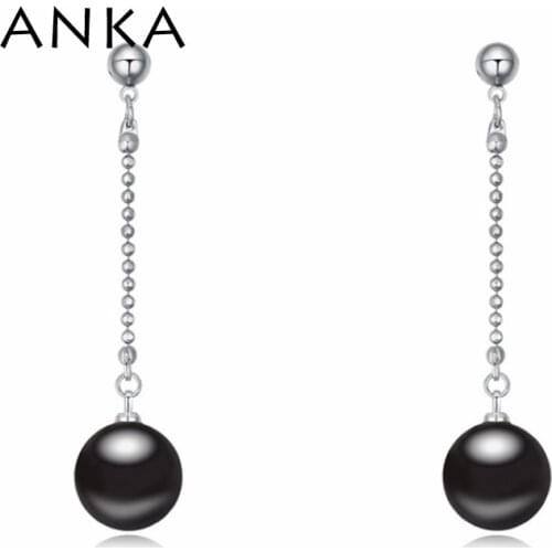 ANKA Hot Sale Jewelry Austria Simulated-Pearl Earrings Rhodium Plated Europe Crystals from Austria #111600