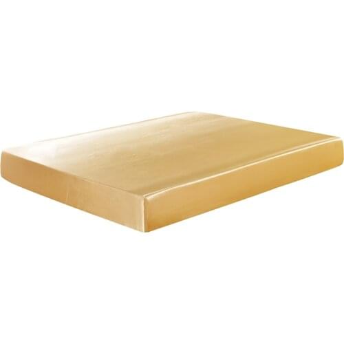 Super Soft Satin Fitted Sheet King Queen Full Twin Solid Mattress Cover with all-around Elastic Rubber Band Home Hotel Bed Sheet