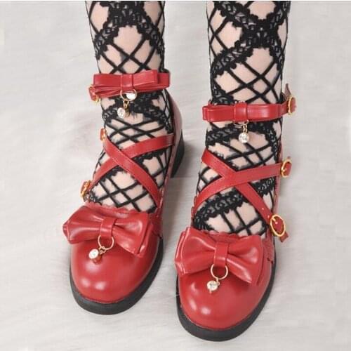 Japanese Lolita detachable Bowknot Princess Kawaii Girl Women Shoes straps Mori girl Cos JK Uniform Lolita Shoes