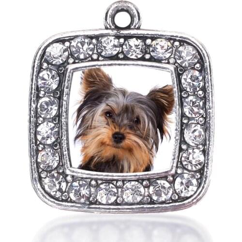 THE YORKSHIRE SQUARE CIRCLE CHARM antique silver plated jewelry