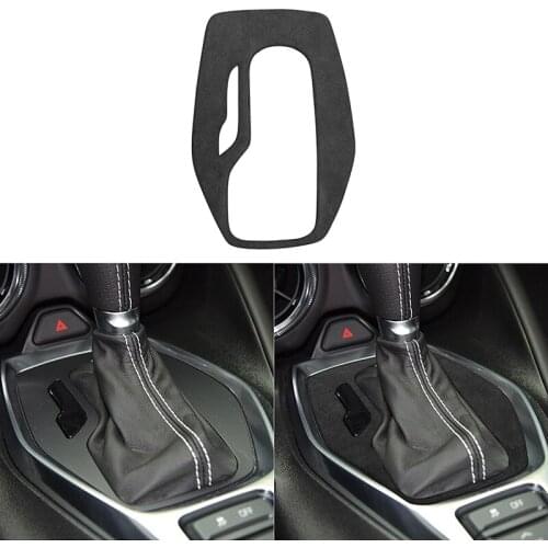 Suede LHD Car Interior Gear Shift Panel Decoration Cover Frame Sticker Trims for Chevrolet Camaro 2016-2020 Auto Accessories