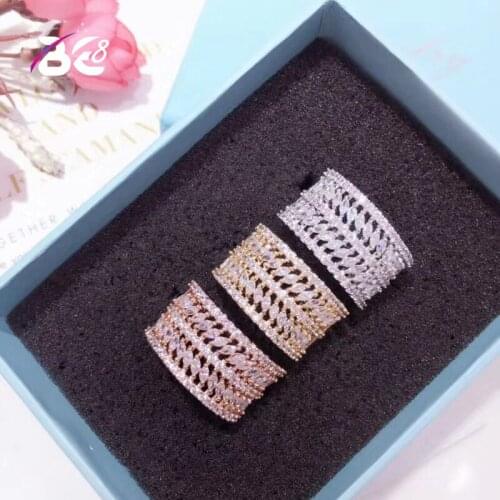Be 8 Luxury AAA Cubic Zirconia Engagement Ring for Women Two Color Finger Ring Bridal Wedding Party Gifts R097