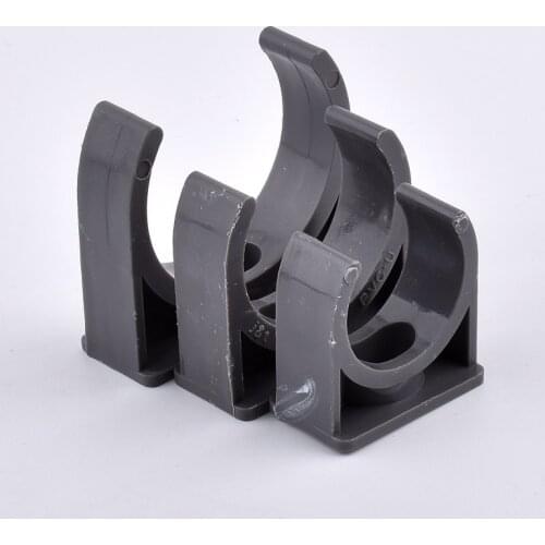 10-80Pcs 20mm-50mm Grey PVC Pipe Clamp U Type Pipe Strap Garden Irrigation Water Connector Aquarium Adapter Clip Pipeline