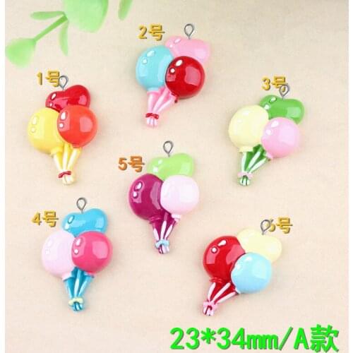 10pcs 23*34MM DIY resin coloured balloon charms child party kawaii flatback cabochon resin craft jewelry making fashion ornament