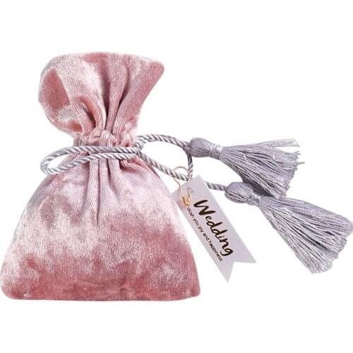 10 Pcs European Creative Bouquet Velvet Bag Candy Bag Wedding Supplies With Hand Gift Box Gift Box