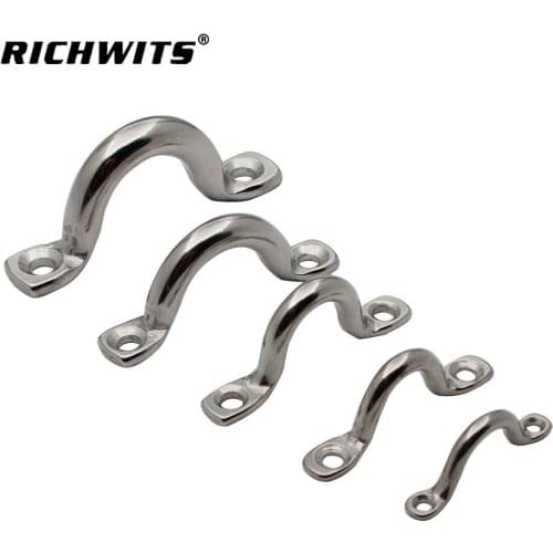 10 pcs Wire straps Top Pad Eye Straps Footmans Loop 6mm Stainless Steel For Marine Boat