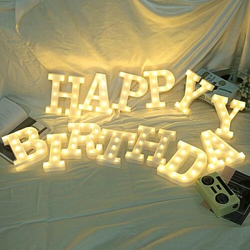 16cm Home Decoration Letters LED Lights 26 Letter 0-9 Digital Letter Light For Party Bedroom Wedding Birthday Christmas Decor