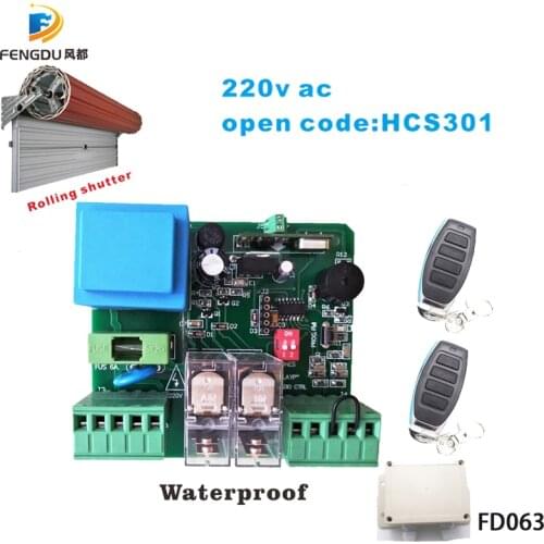 1 X 220V receiver + 2 X remote control 433mhz rolling code for gate/garage door/shutter door/Automatic door