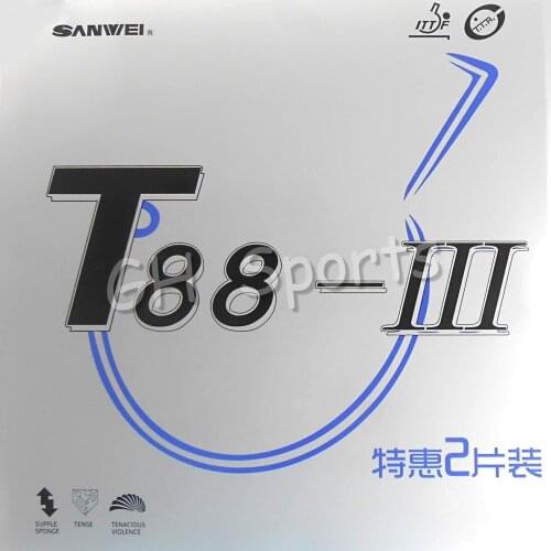 2x Sanwei T88-III A Pair Rubber in a box Pips-in Table Tennis PingPong Rubber With Sponge