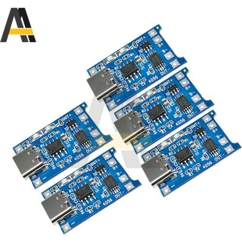 5PCS 5V 1A 18650 TC4056A TP4056 Micro USB Lithium Battery Charger Module Charging Board With Protection Dual Functions