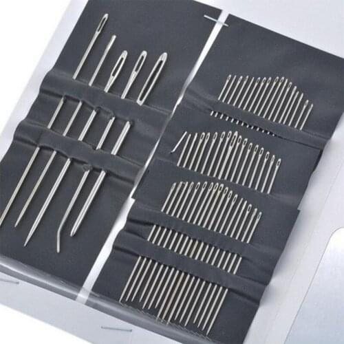 55Pcs/Set Stainless Steel Sewing Needles Set Hand Stitches Tools Household Different Sizes Sewing Accessories DIY Crafts Supply